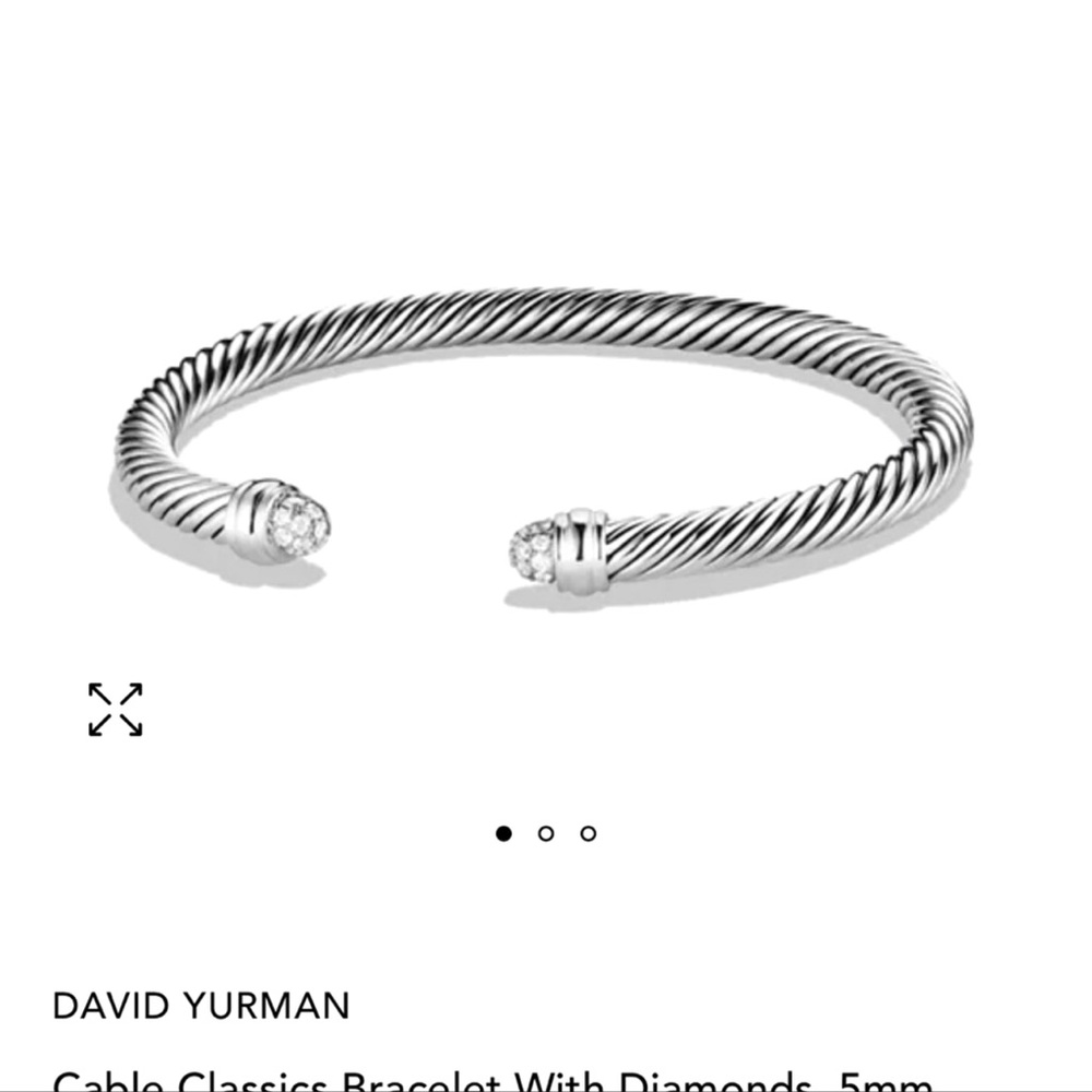 David Yurman Cable Classic 5mm size M diamond dome Sterling Silver .925